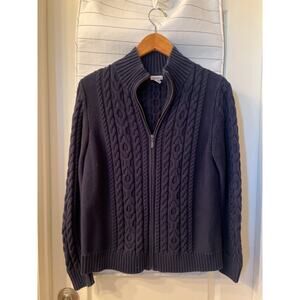 L.L. Bean Cable Knit Zip-Up Sweater